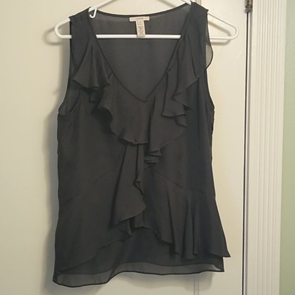 J. Crew Silk Ruffle Blouse